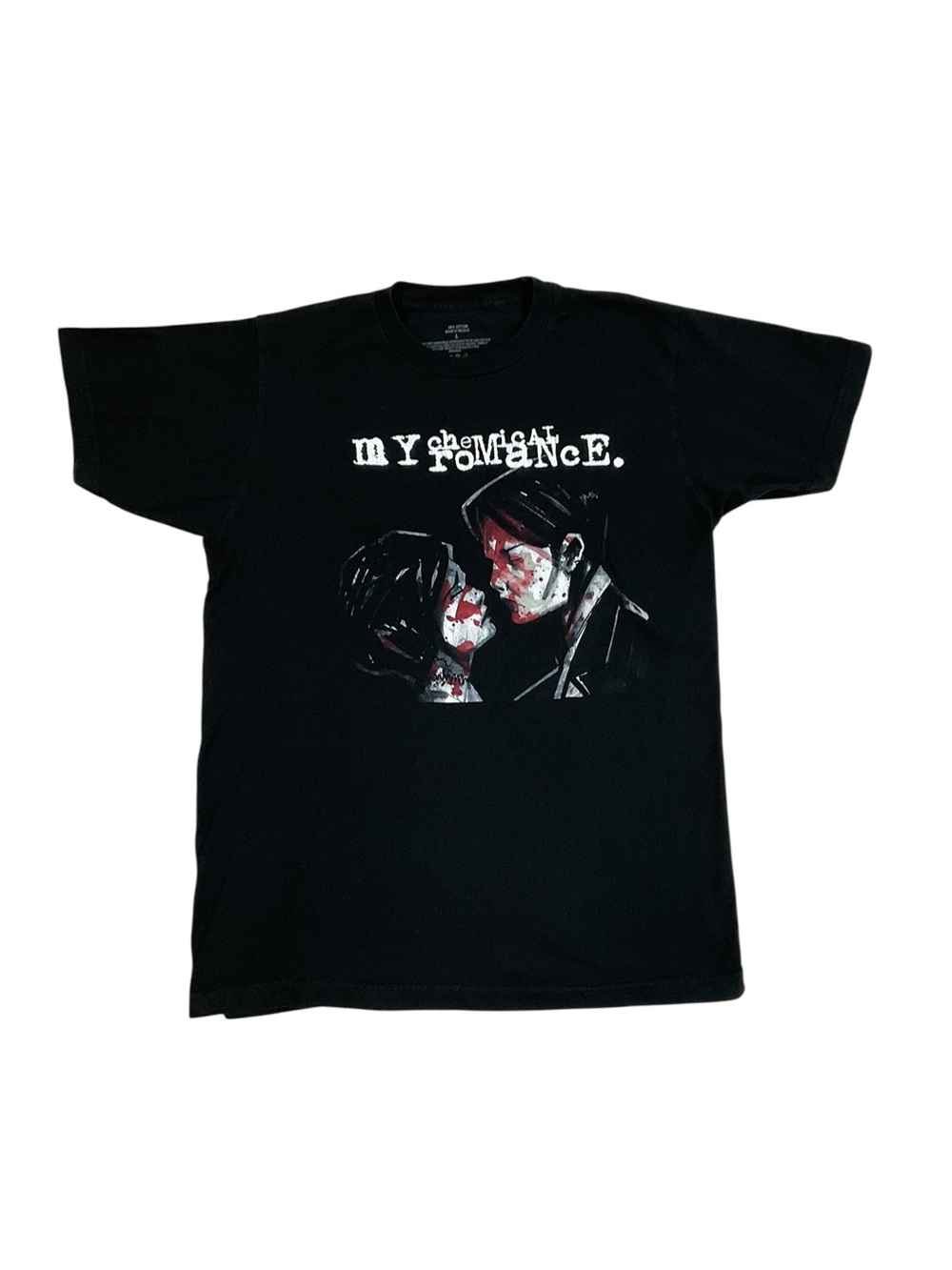 My Chemical Romance Vampire Kiss Black Graphic T-Shirt Unisex Large MCR
